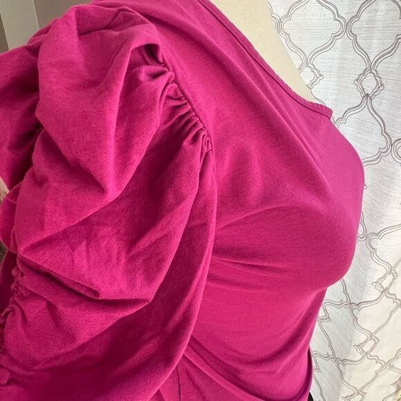 nwt Bobi la women's one‎ shoulder rouched sleeve size medium - Picture 7 of 10